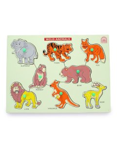 Hilife Educational Wild Animal Knobbed Puzzle Board