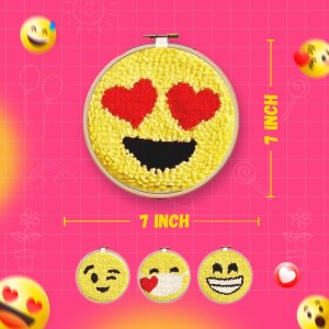 Kreeda Punch Needle Emoji Making Embroidery Kit