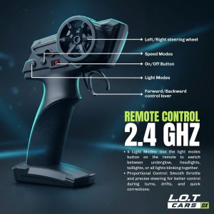 L.O.T Car Shadow Remote Control Car / 2.4 GHZ / 4 Wheels Drive / LED Light / 1:20 Scale / 25 KMPH / Dual Speed Mode