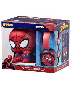 Volkano Marvel Spider-Man Soft Touch Light with Bluetooth Headphone | USB-C Power Supply | Bluetooth Connectivity | Built-in Microphone | Aux Connection | Twist & Fold