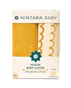 Nintara Baby Muslin Burp Cloths Set of 2