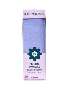 Nintara Baby Muslin Swaddle Soft Purple
