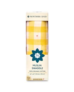 Nintara Baby Muslin Swaddle Sunshine Yellow