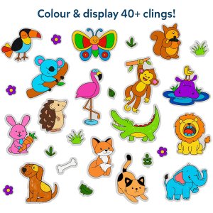 Skillmatics Cling Art Color Clingz Amazing Animals