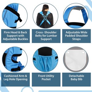 LuvLap Blossom Baby Carrier Blue