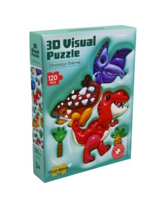 Playful Mario 3D Visual Puzzle Dinosaur Theme 120 Pieces