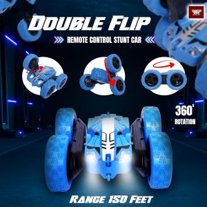 Wonder Toys Double Flip Remote Control Stunt Car | Powerful Dual Motors | Powerful Light | 2.4G Frequency | High Quality ABS Material