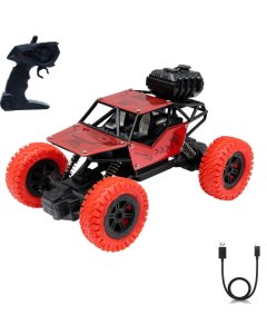 Wonder Toys Rocks Master With Spray | Rechargeable | 2.4G Range Upto 150 Feet | Type-C Direct Charging | 1:18 Scale | Powerful Shockers | Remote Control