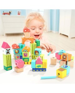 Top Bright Forest Friends Lacing Blocks 40 pcs