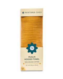 Nintara Baby Muslin Hooded Towel Butterscotch