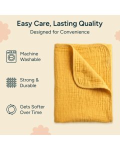 Nintara Baby Muslin Hooded Towel Butterscotch