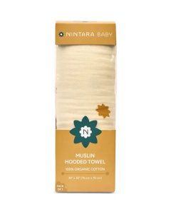Muslin Baby Hooded Towel Butterscotch Stars