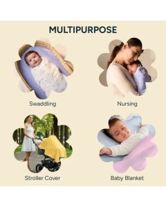Nintara Baby Muslin Swaddle Extra Large Soft Pink