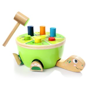 Top Bright Wooden Pounding Toy Turtle
