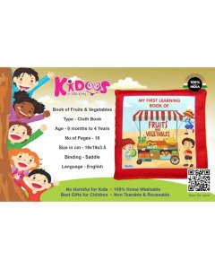 HKU My First Learning Book Of Fruits and Vegetables Cloth Book for Kids