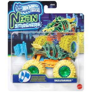 Hot Wheels Neon Smashers Monster Trucks Skelesaurus JMV64