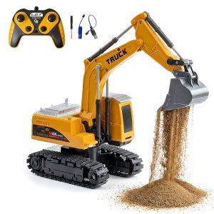 L.O.T Fang Remote Control Construction Vehicle 6-Channel RC Excavator Toy 2.4 GHZ | 270 Rotation | 1:24 Scale