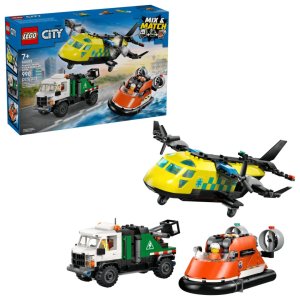 Lego Airplane, Service Truck & Hovercraft Remix 60505 (990 Pieces)