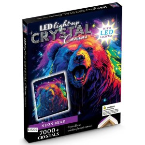 Bookoli LED Light-Up Crystal Canvas Neon Bear