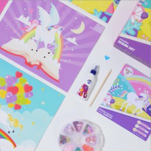 Delhi Toy Company Unicorn Sequin Art