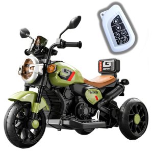 Little Rides Kids Electric Ride-On Bike with LED Headlight Green