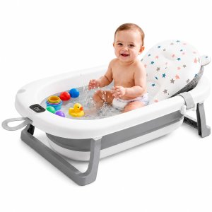 Mee Mee Baby Bath Tub with Sponge Grey