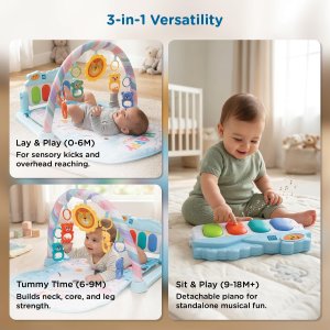 Mee Mee Melody Mat Interactive Playmat & Activity Gym Blue