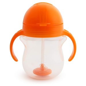 Munchkin Click Lock Tip & Sip Weighted Straw Cup Orange
