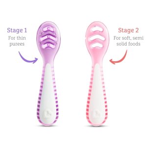 Munchkin Gentle Dip Baby Spoons Pink/Purple