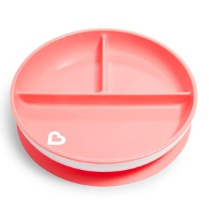 Munchkin Stay Put Suction Plate with Divider Pink