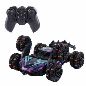 TF Stunt Car Water Spray and Light 360° Flips & Drifts Electric RC Buggy Toy Purple