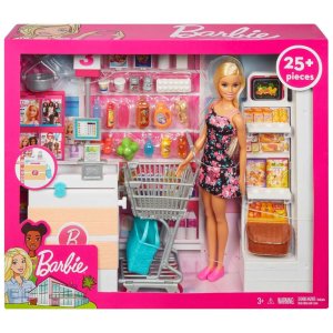 Mattel Barbie Grocery Store with Doll FRP01