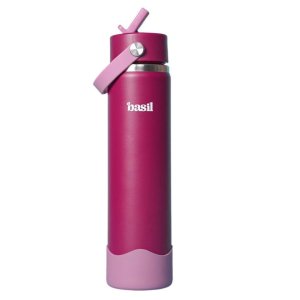 Basil HydraFizz Insulated Stainless Steel Water Bottle 800ml Classic Plum