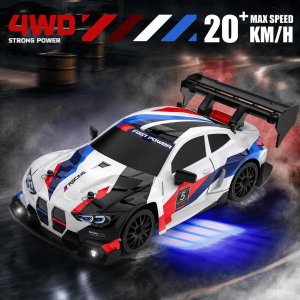 L.O.T Ghost RC Drifting Car White 2.4 GHZ | 4WD | LED Lights | 1:24 Scale | 20 KMPH | Dual Speed Mode