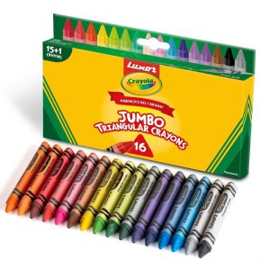 Crayola Luxor Jumbo Triangular Wax Crayons 16 Shades