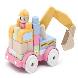 Mijoy Rich Husk Toy Blocks Construction Excavator