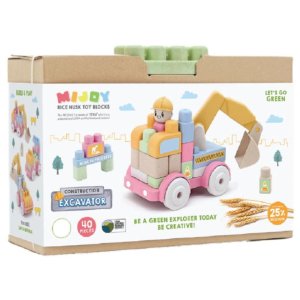 Mijoy Rich Husk Toy Blocks Construction Excavator