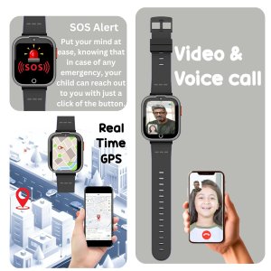 Spiky Cyclops 4g Waterproof Kids Smartwatch - Black