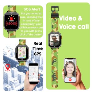 Spiky Cyclops 4g Waterproof Kids Smartwatch - Print Black