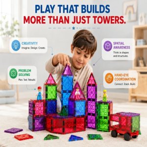 Scoobies Brickable Magnetic Tiles Building Set 70 PCS