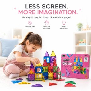 Scoobies Glitter Magnetic Tiles Building Set 70 PCS