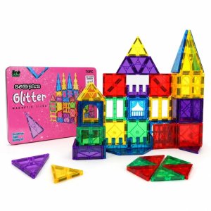 Scoobies Glitter Magnetic Tiles Building Set 70 PCS