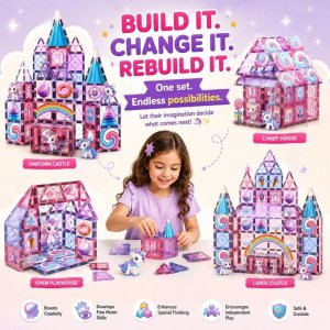 Scoobies Unicorn Magical Magnetic Tiles
