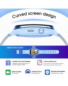 Spiky Ghoul Curved Kids Smart Watch Blue