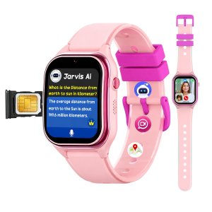 Spiky Ghoul Curved Kids Smart Watch Pink