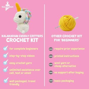 Kalakaram Let's Crochet Cuddly Critters Unicorn Kit