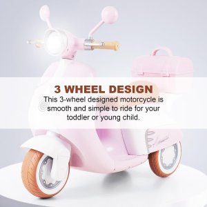 Little Rides Kids Classic Scooter Pink Rechargeable Battery Operated Ride On