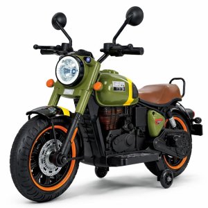 Little Rides Kids Rechargeable Battery Operated Ride On Royal Enfield Green