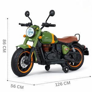 Little Rides Kids Rechargeable Battery Operated Ride On Royal Enfield Green