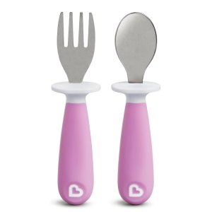 Munchkin Raise Toddler Fork & Spoon Set Purple